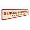 Season's Greetings Family Name Sign Aluminum Sign