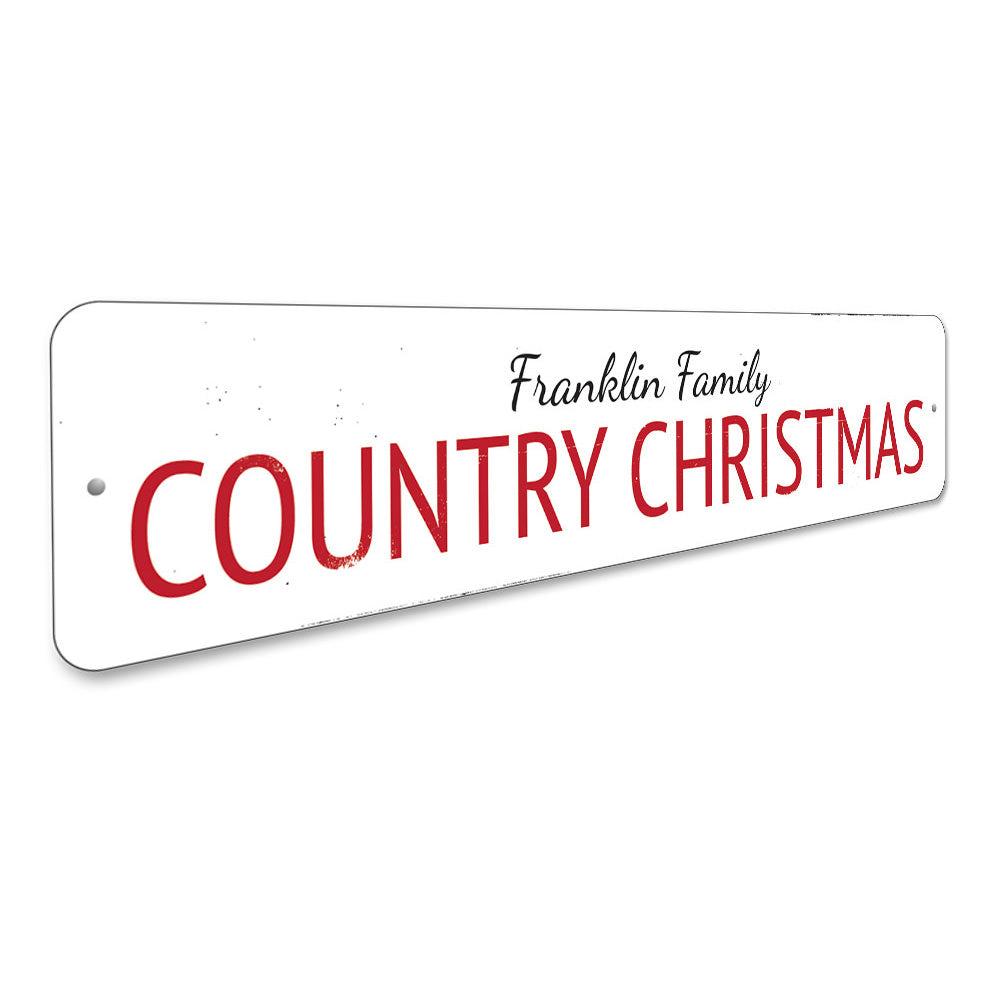 Country Christmas Sign Aluminum Sign