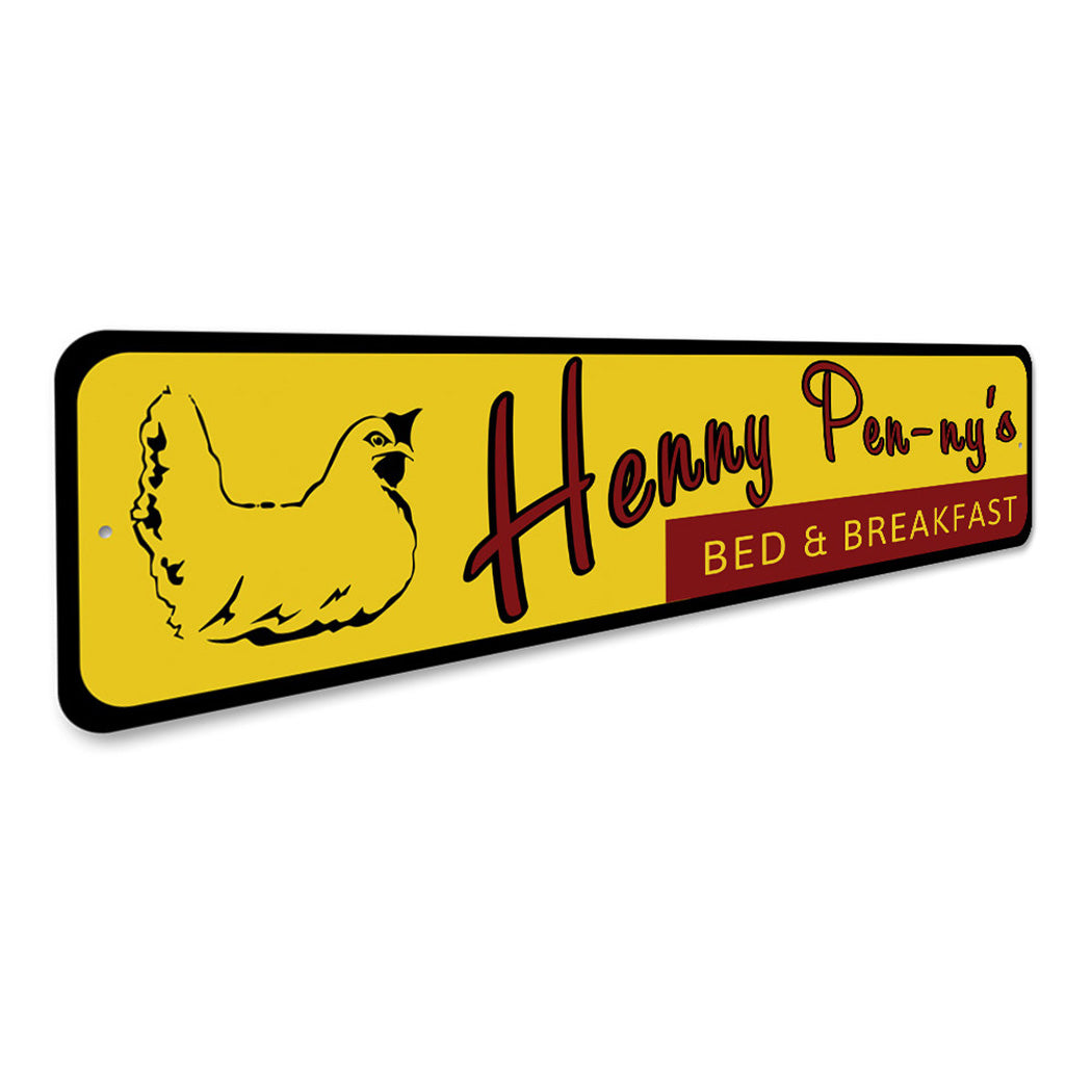 Bed And Breakfast Chicken Graphic Sign