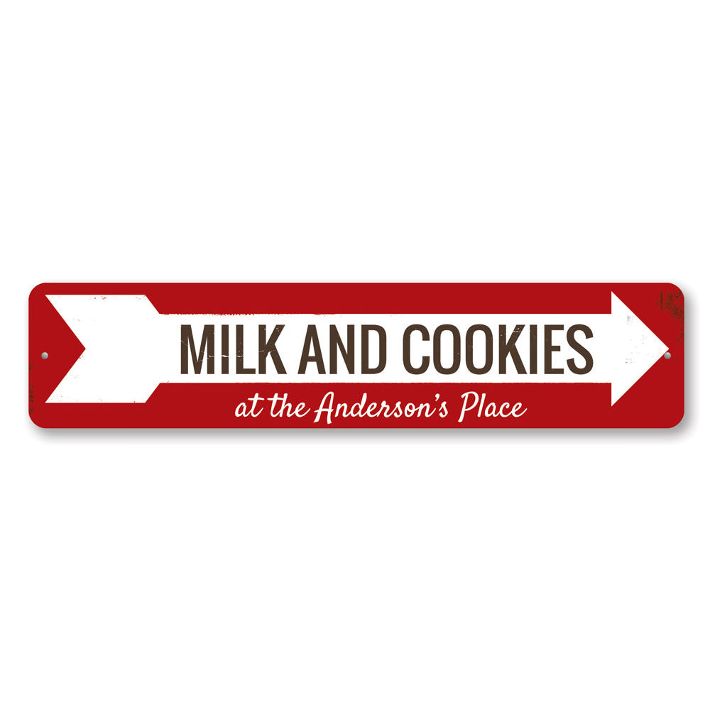 Milk & Cookies Arrow Sign Aluminum Sign