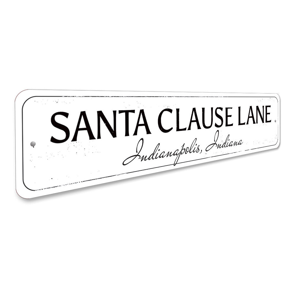 Santa Clause Lane Sign Aluminum Sign