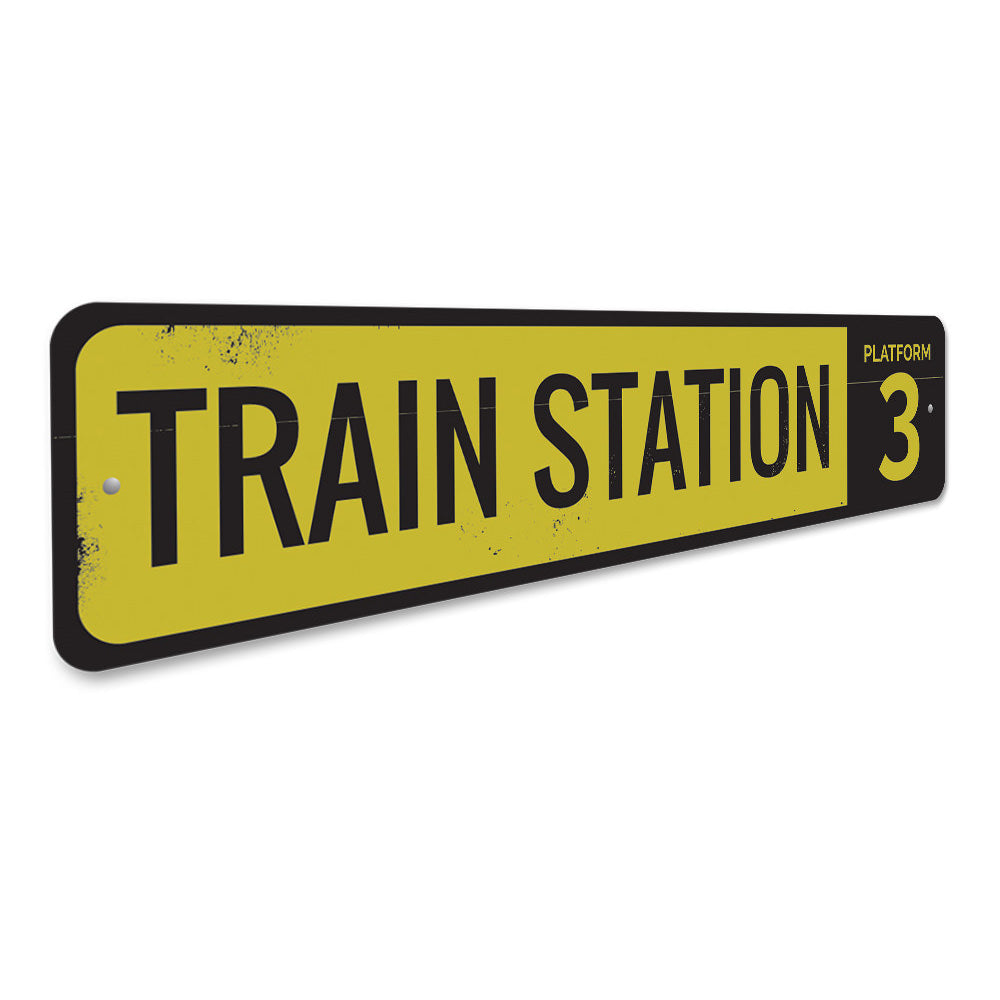 Train Station Platform Number Sign Aluminum Sign