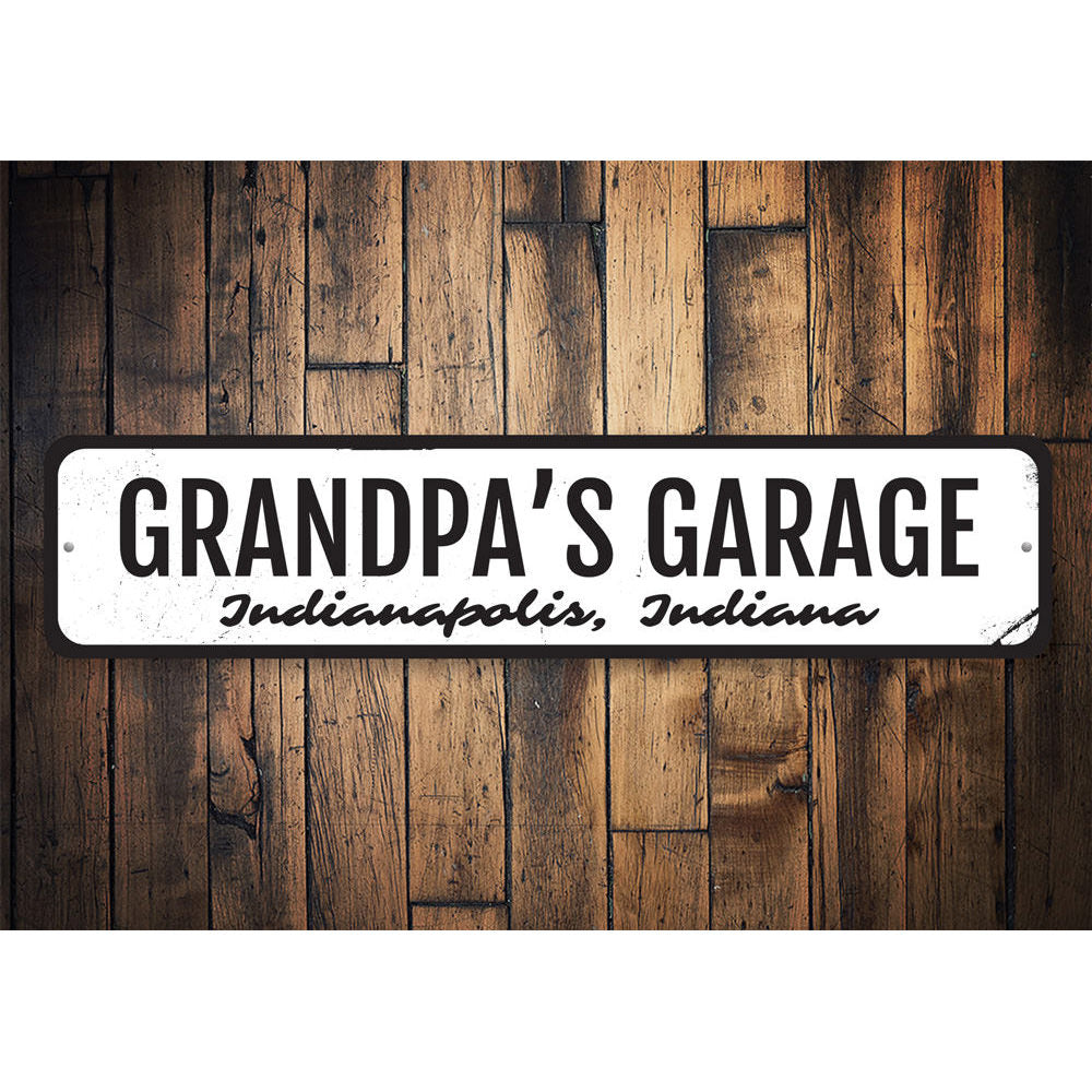 Grandpas Garage Sign Aluminum Sign