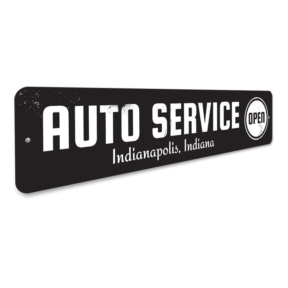 Open Auto Service Sign Aluminum Sign