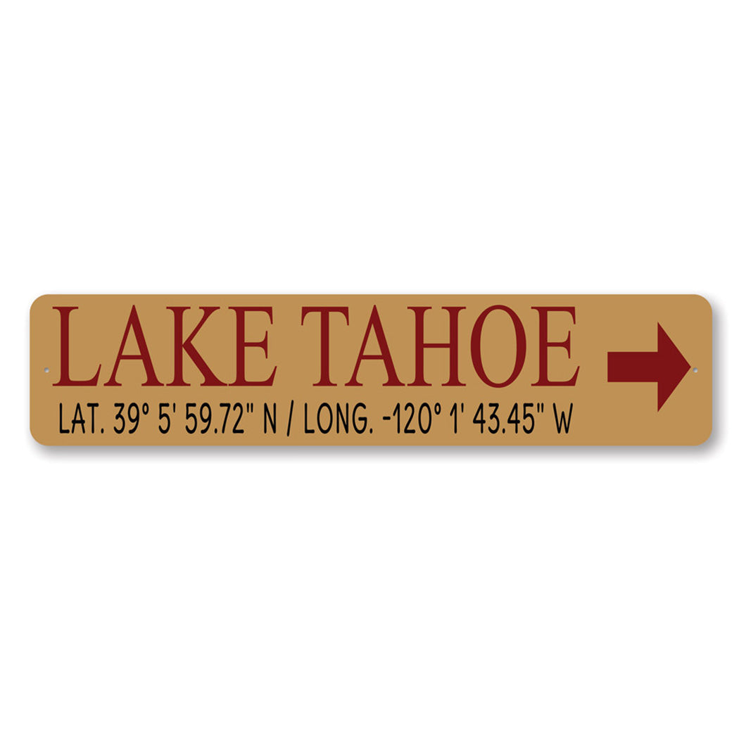 Custom Lake Latitude Longitude Arrow Sign – Lizton Sign Shop
