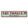 Mountain Ski Trails Arrow Sign Aluminum Sign