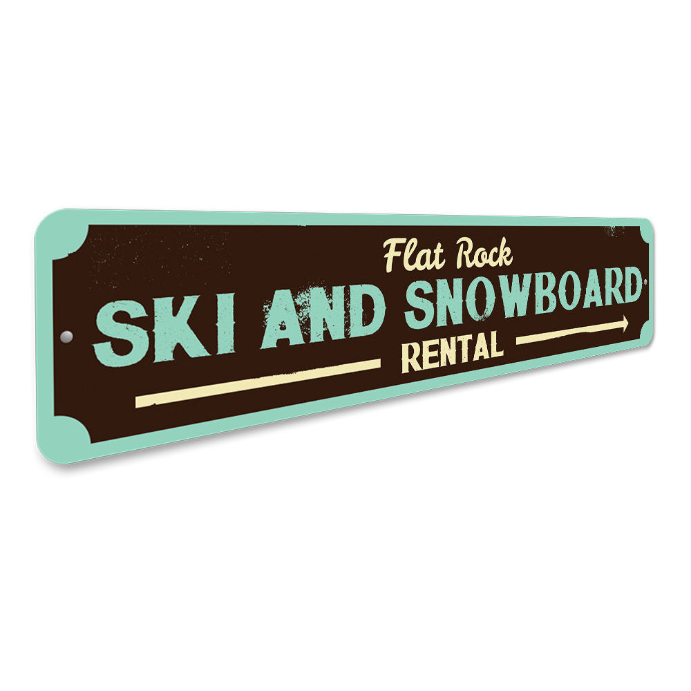 Ski & Snowboard Rental Sign Aluminum Sign