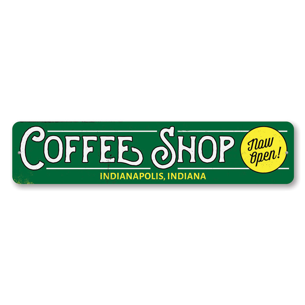 Coffee Shop Location Sign Aluminum Sign