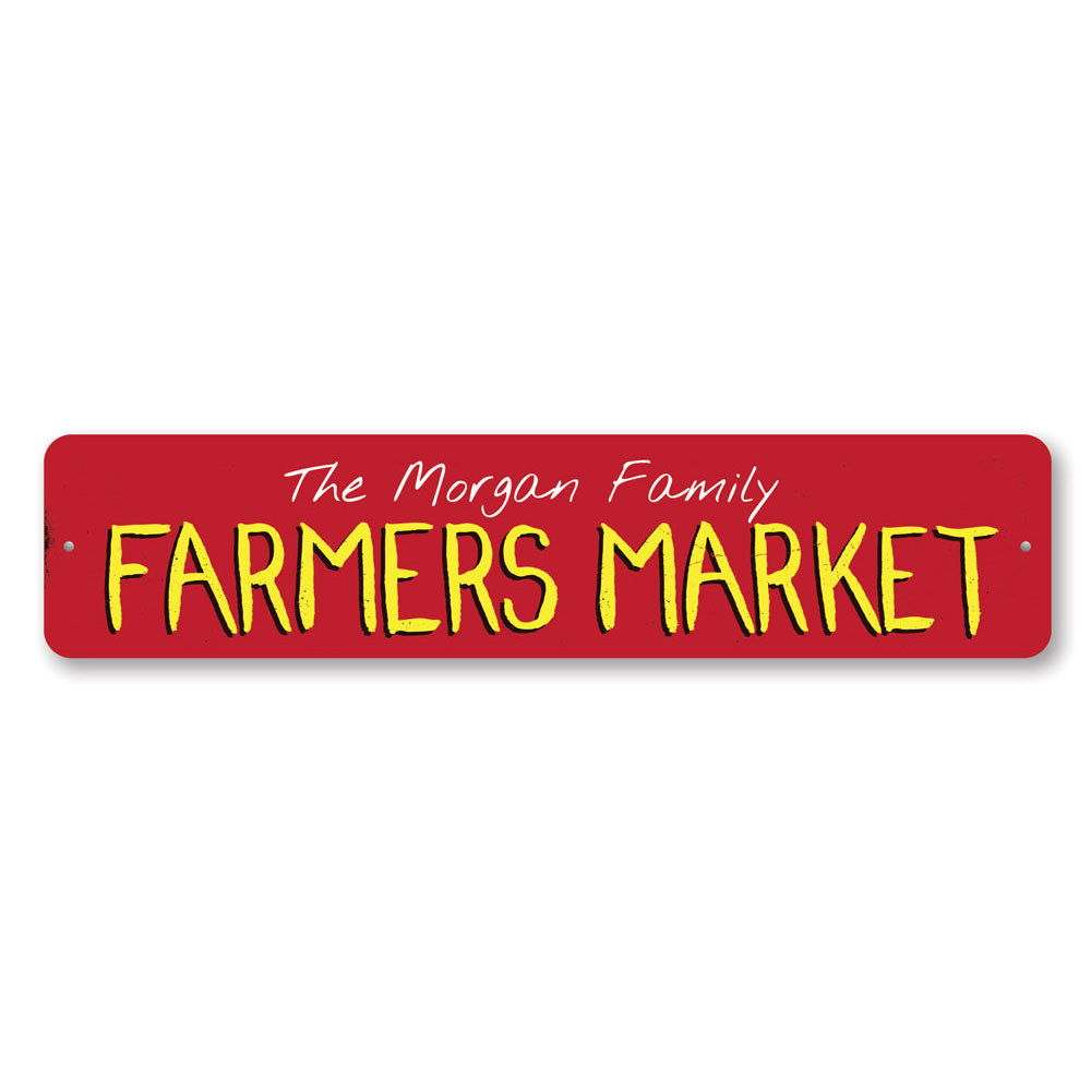 Family Farmers Market Sign Aluminum Sign