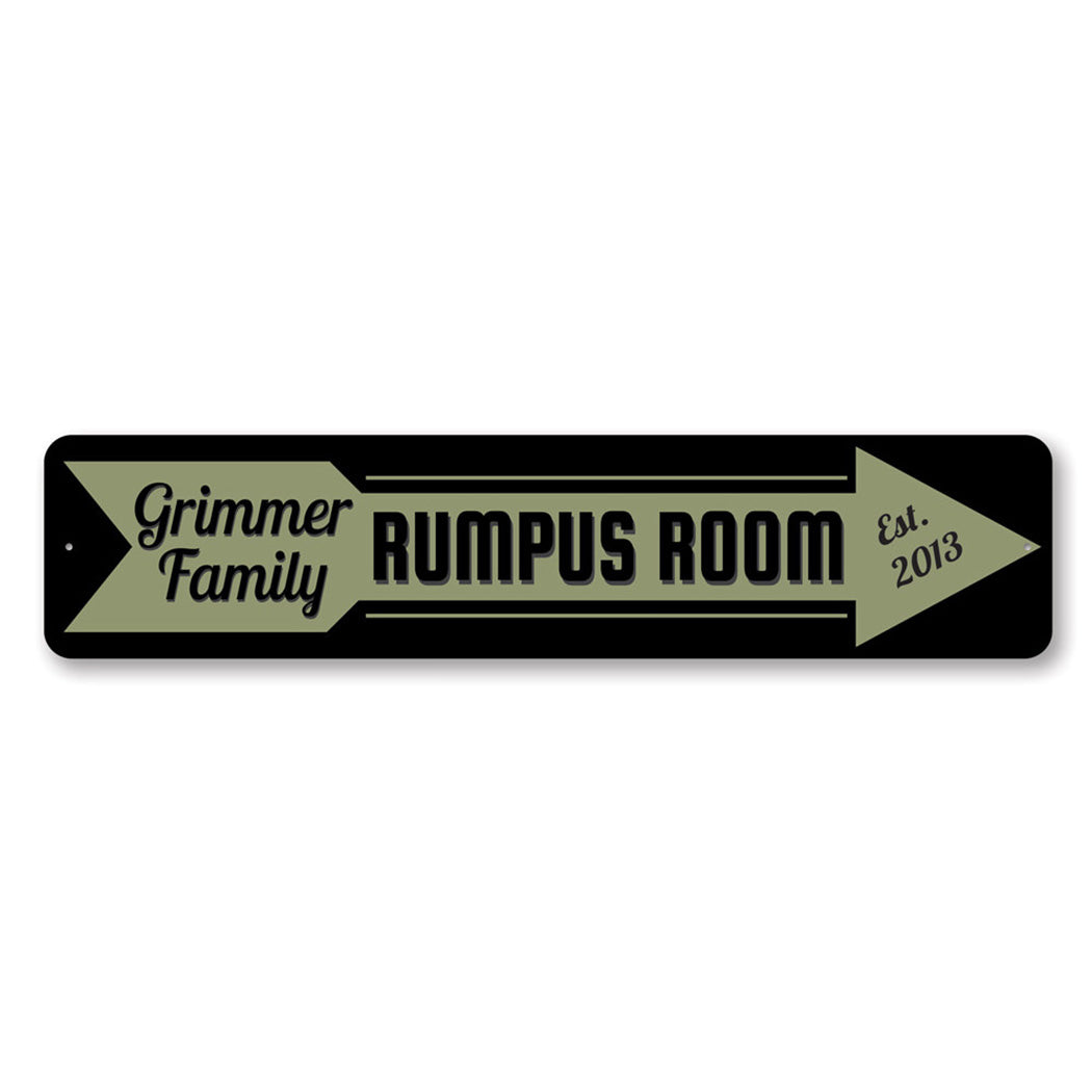 Rumpus Room Arrow Sign – Lizton Sign Shop