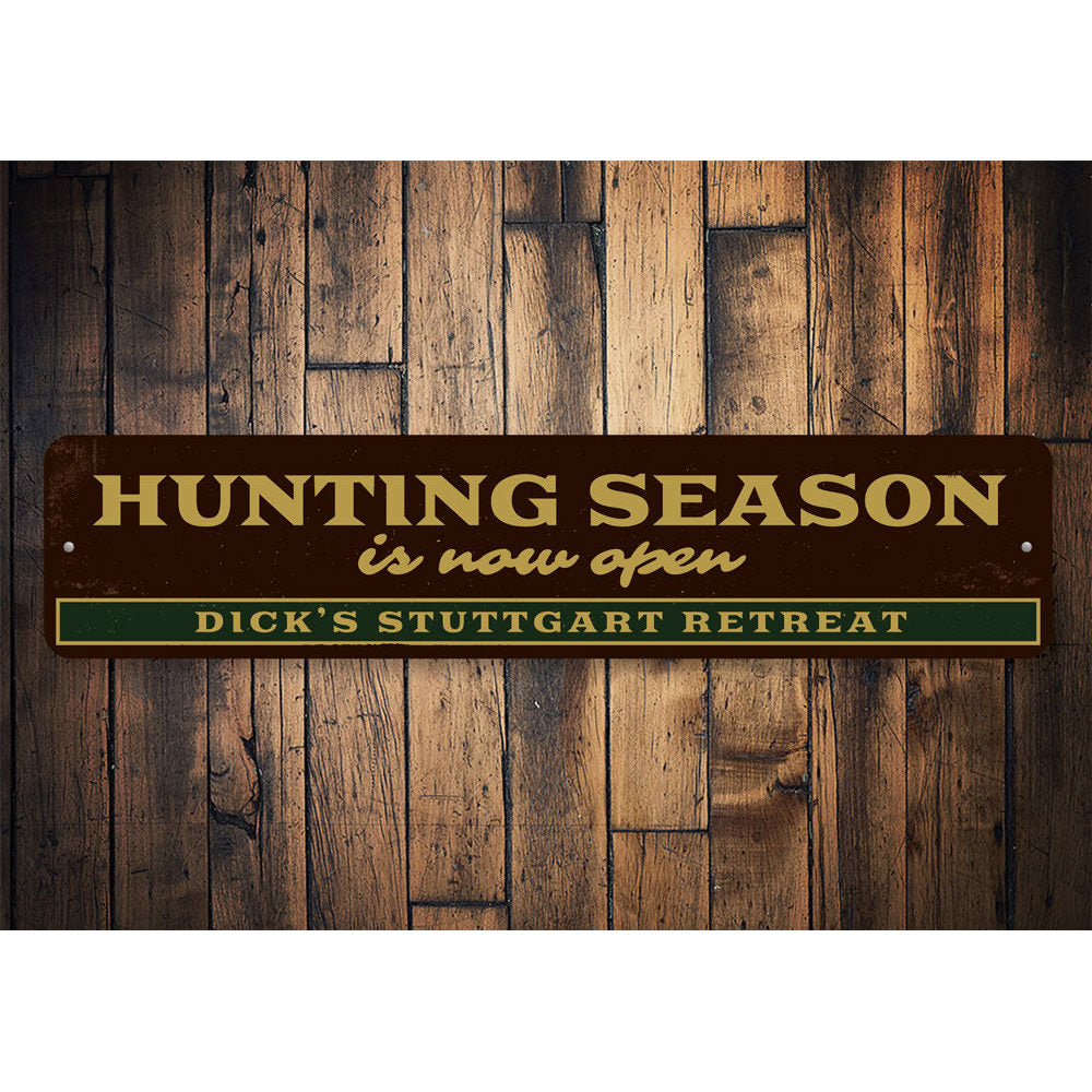 Hunting Season Open Sign Aluminum Sign