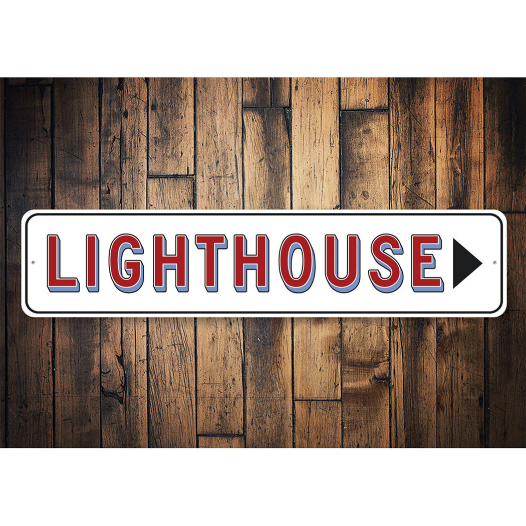 Lighthouse Triangle Arrow Sign – Lizton Sign Shop