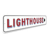 Lighthouse Triangle Arrow Sign