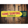 Gone Surfing Location Sign Aluminum Sign