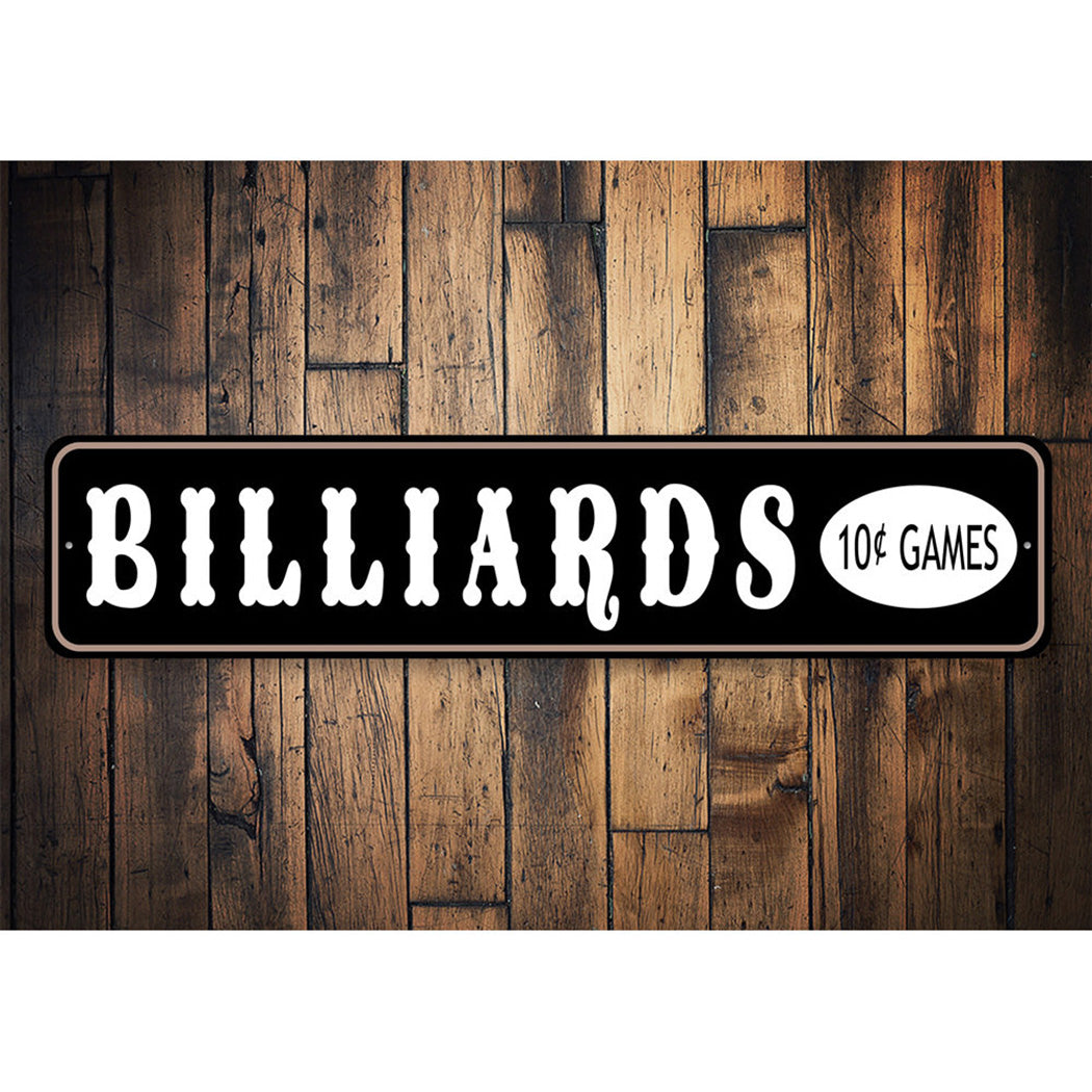 Billiards 10 Cents Sign