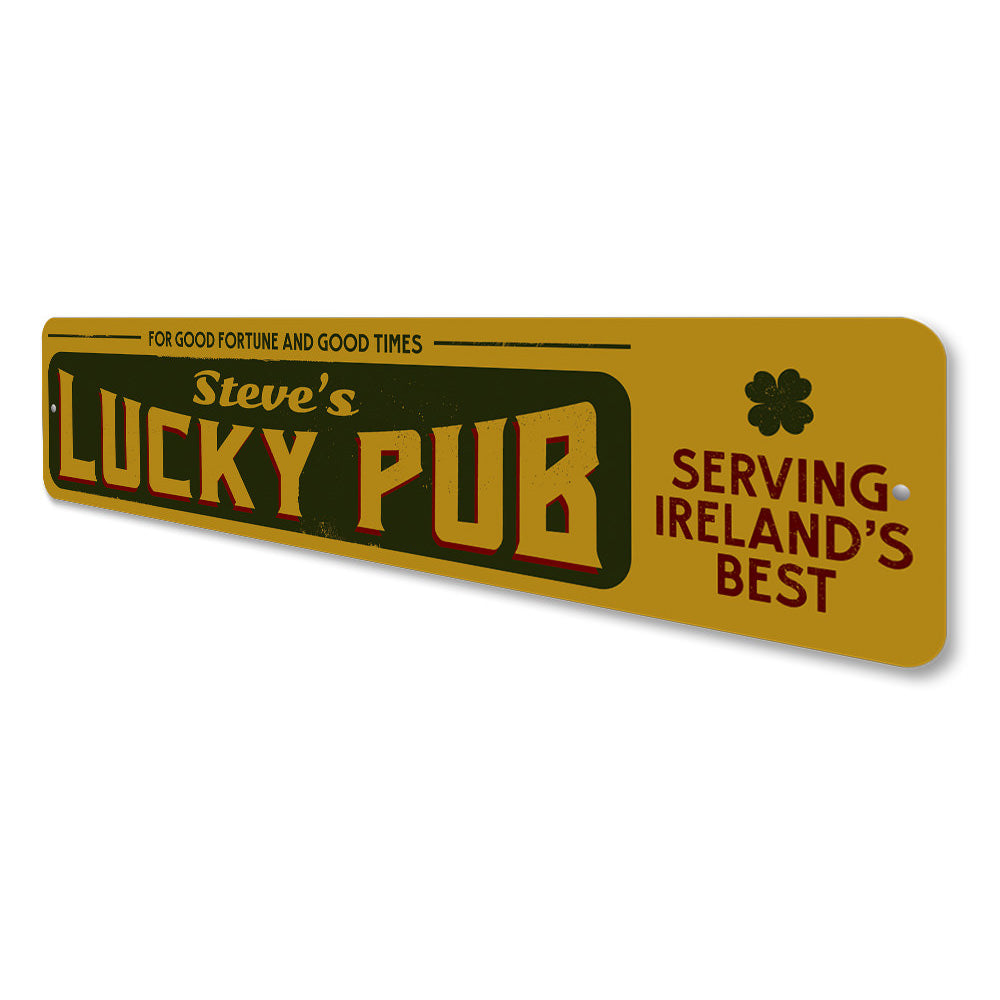Lucky Irish Pub Sign Aluminum Sign