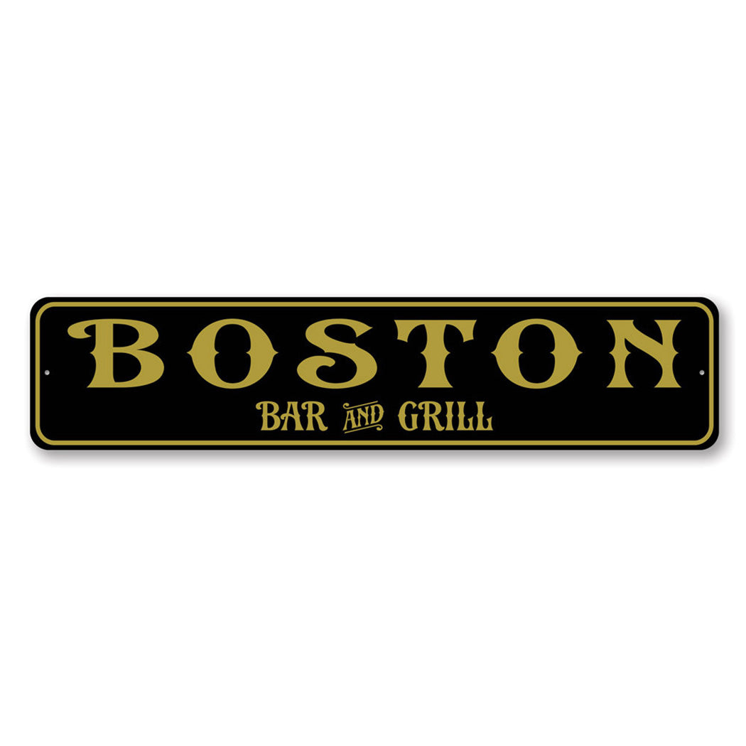 Custom Boston Bar And Grill Sign