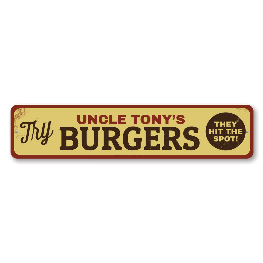 Try Burgers Sign Aluminum Sign