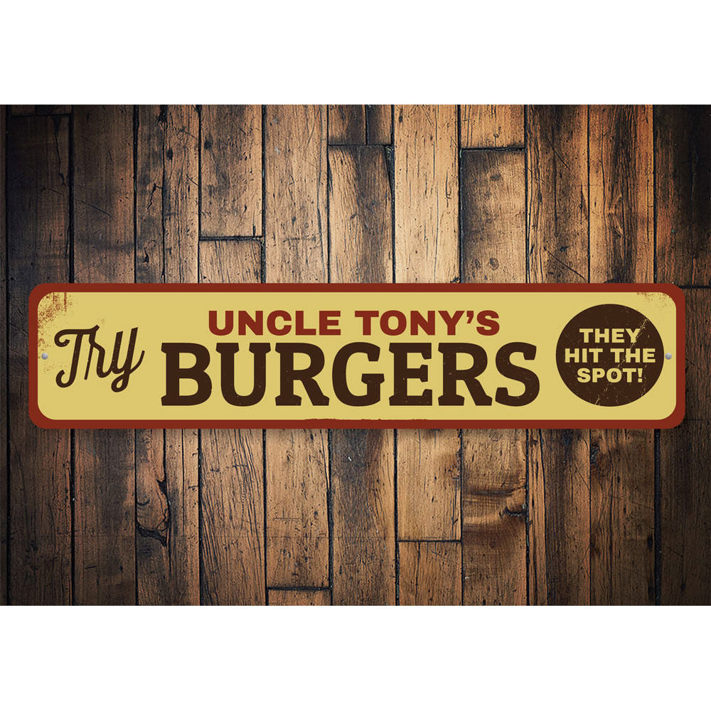 Try Burgers Sign Aluminum Sign