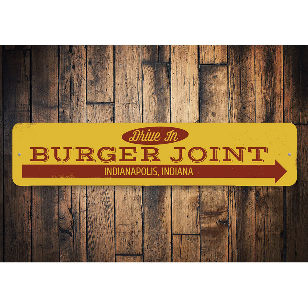 Drive In Burger Joint Sign Aluminum Sign