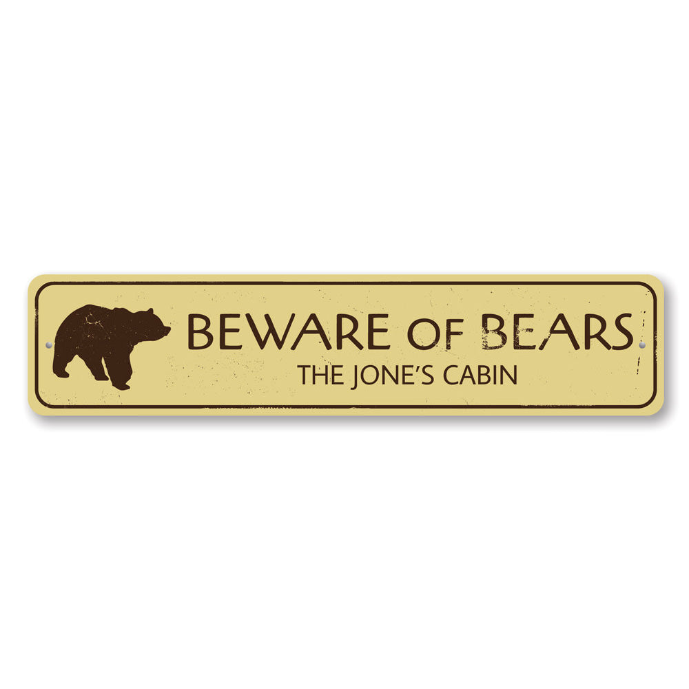 Beware of Bears Sign Aluminum Sign