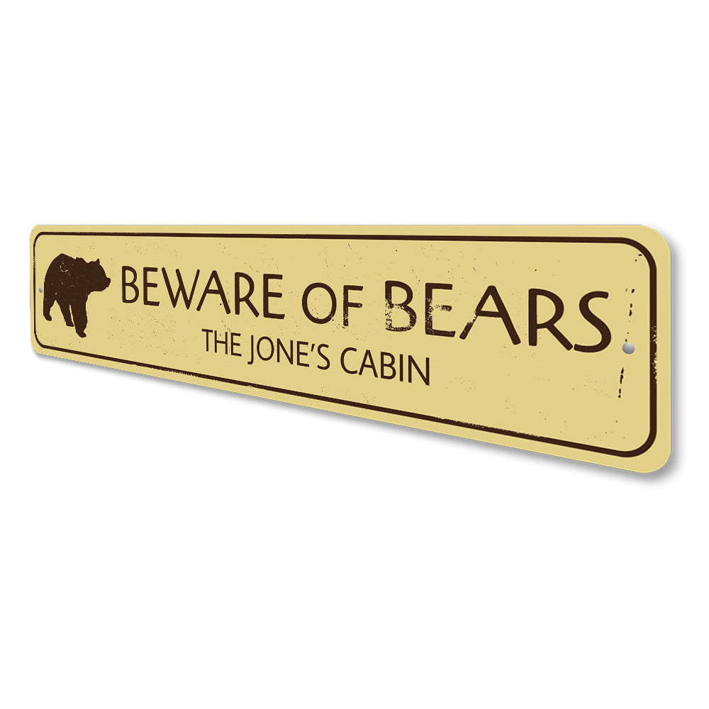 Beware of Bears Sign Aluminum Sign