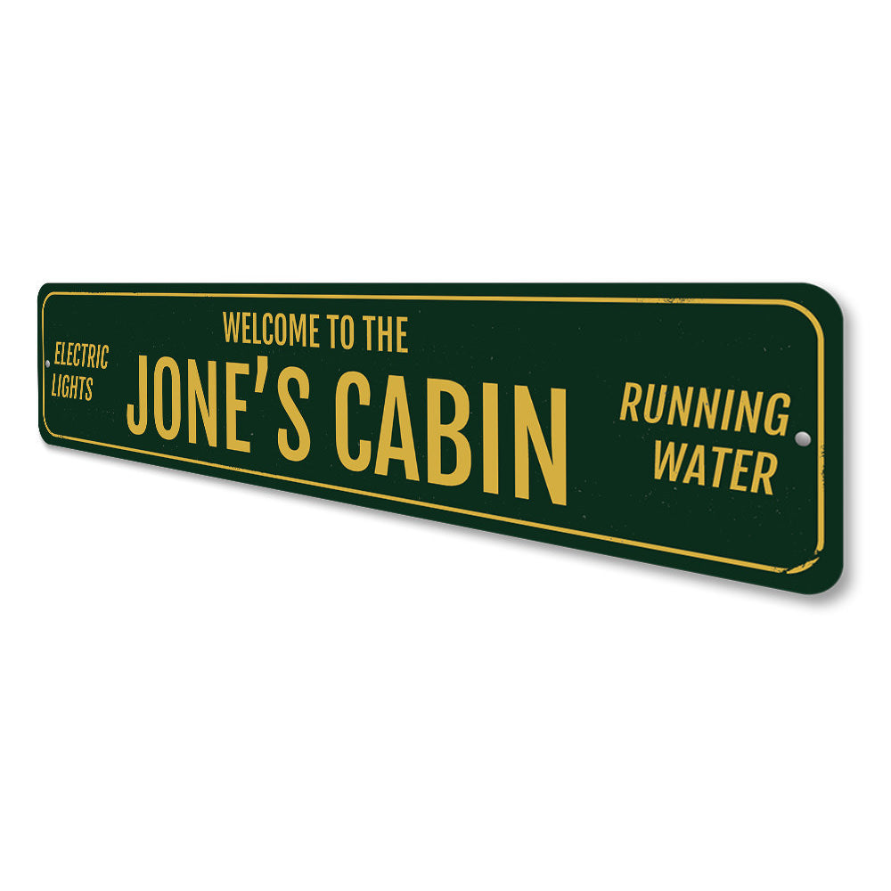 Welcome Family Name Cabin Sign Aluminum Sign