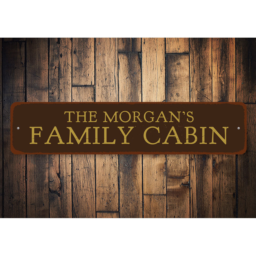Family Name Cabin Sign Aluminum Sign