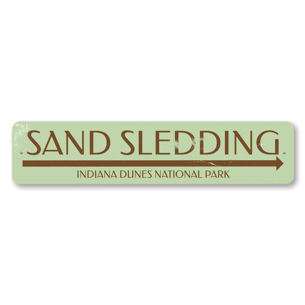 Sand Sledding Sign Aluminum Sign