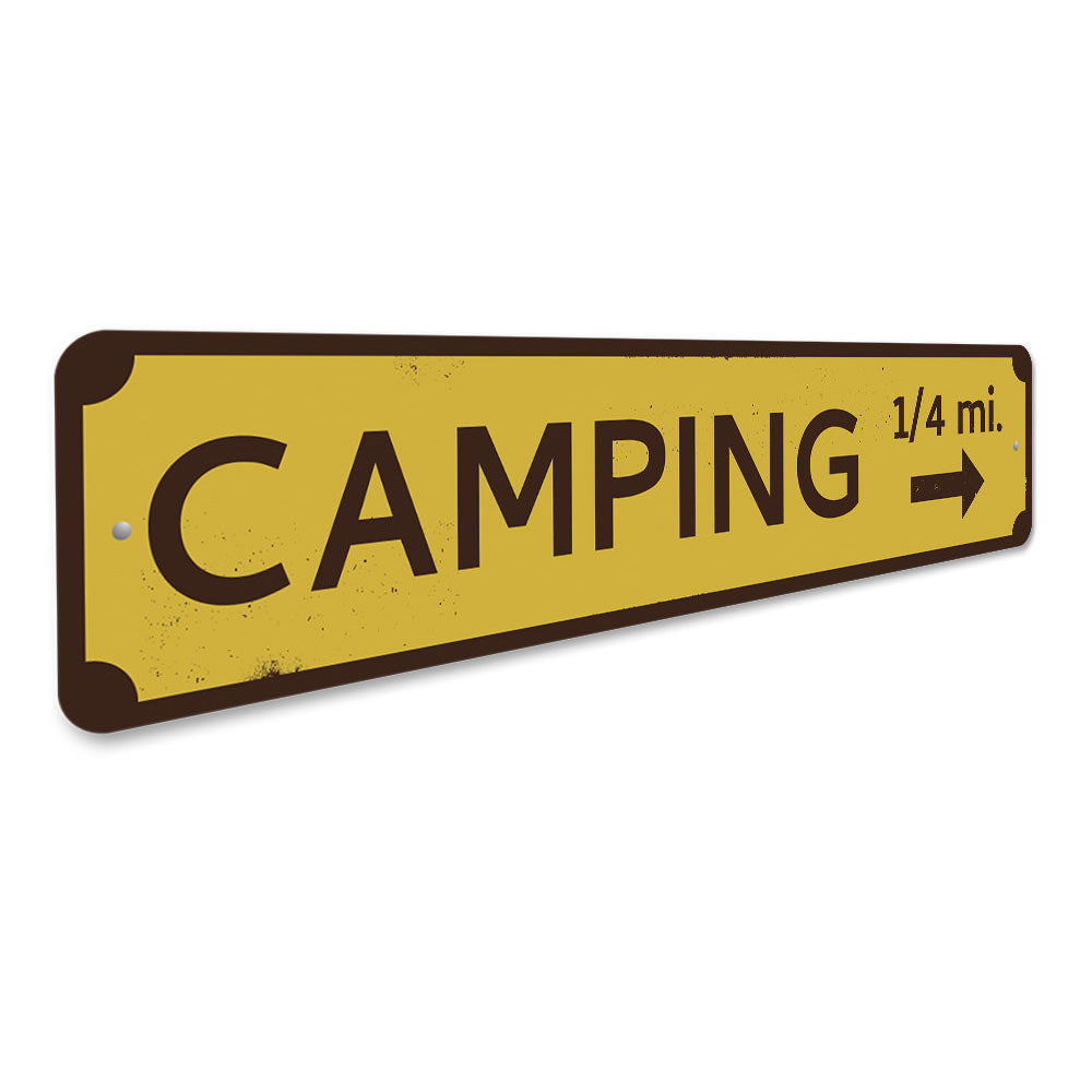 Camping Mileage Sign Aluminum Sign