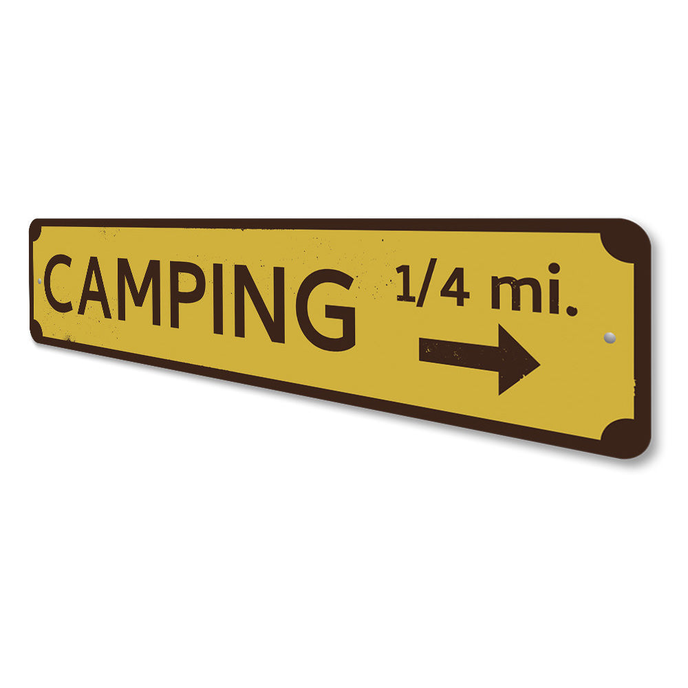 Camping Mileage Sign Aluminum Sign
