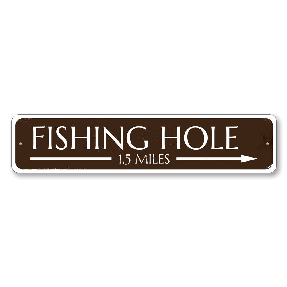 Fishing Hole Arrow Sign Aluminum Sign