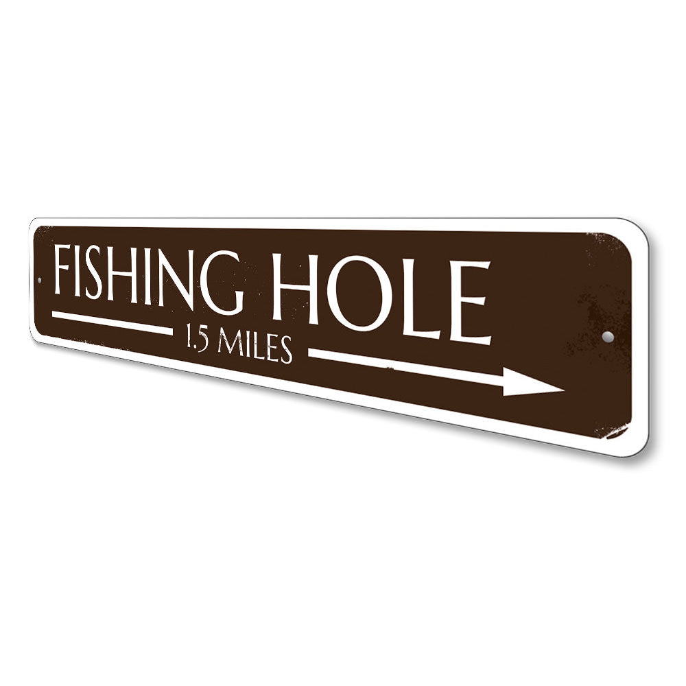 Fishing Hole Arrow Sign Aluminum Sign