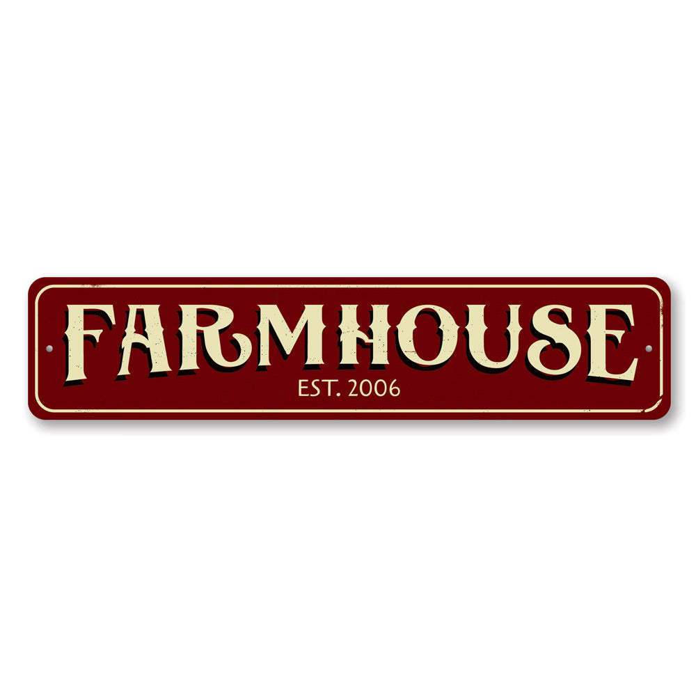 Farmhouse Established Date Sign Aluminum Sign