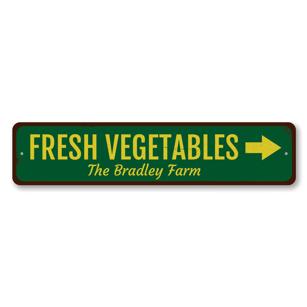 Fresh Vegetables Sign Aluminum Sign