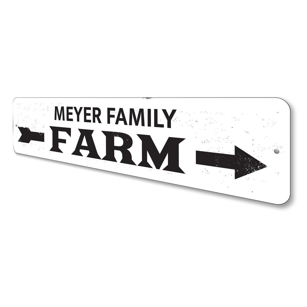 Family Name Farm Arrow Sign Aluminum Sign
