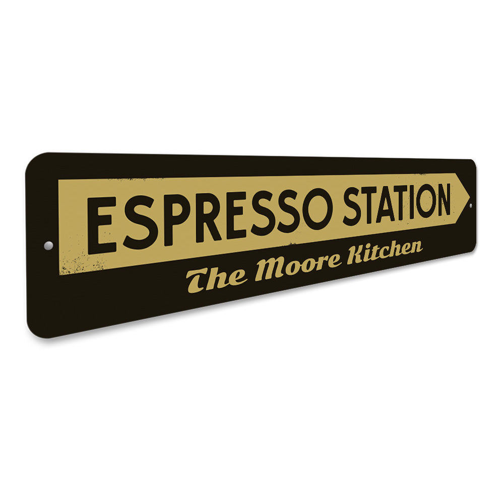 Espresso Station Sign Aluminum Sign