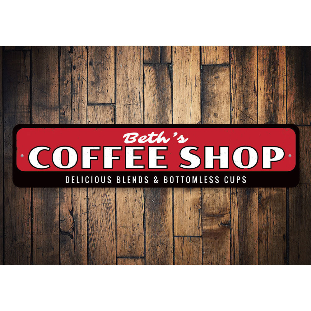 Delicious Blends Coffee Shop Sign Aluminum Sign