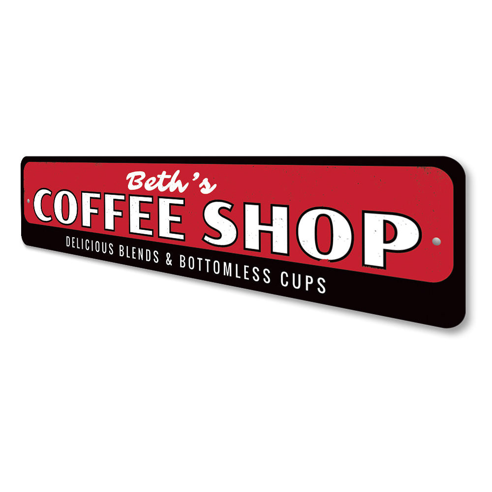 Delicious Blends Coffee Shop Sign Aluminum Sign