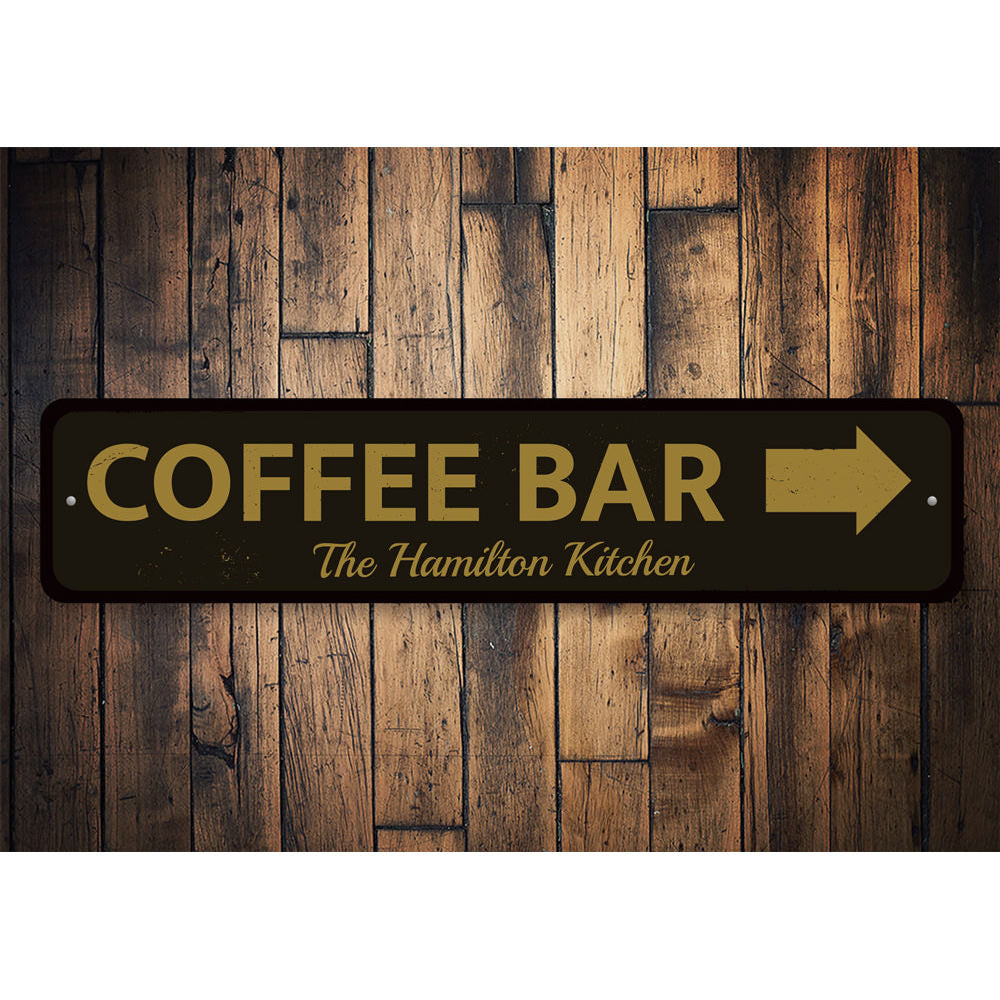 Coffee Bar Arrow Sign Aluminum Sign