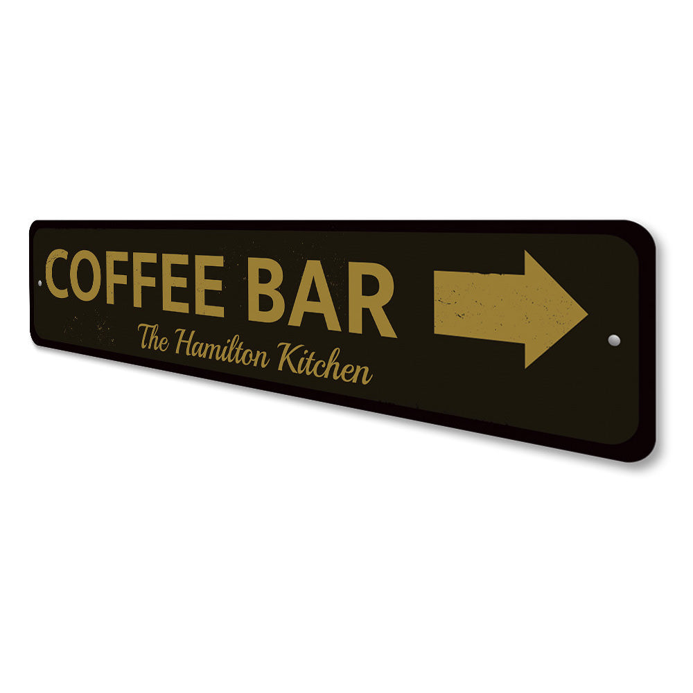 Coffee Bar Arrow Sign Aluminum Sign
