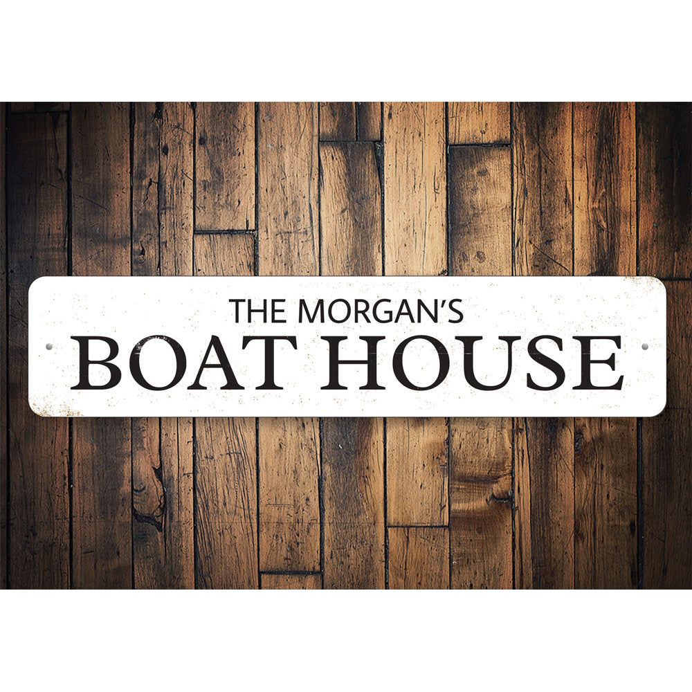 Family Boat House Sign Aluminum Sign