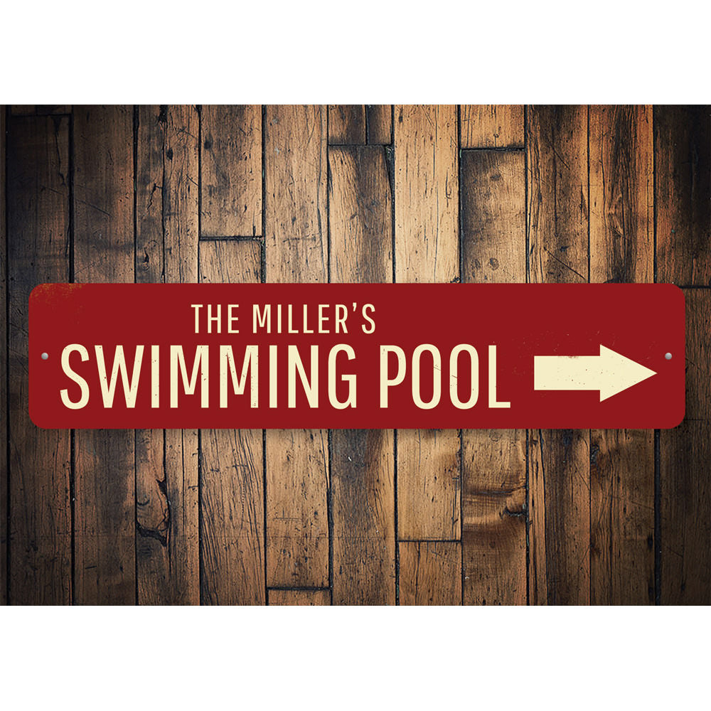 Swimming Pool Arrow Sign Aluminum Sign