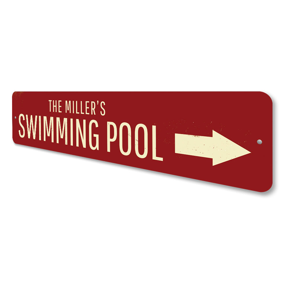 Swimming Pool Arrow Sign Aluminum Sign
