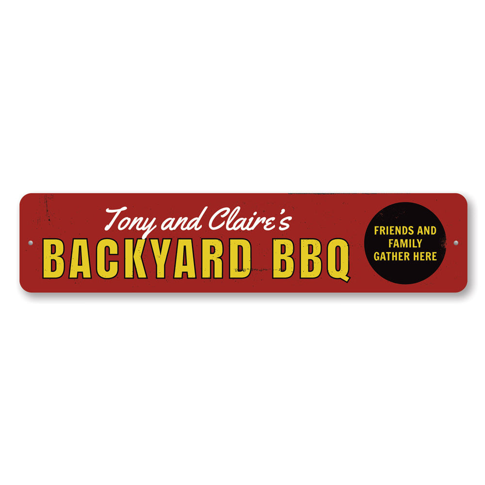 Backyard BBQ Sign Aluminum Sign