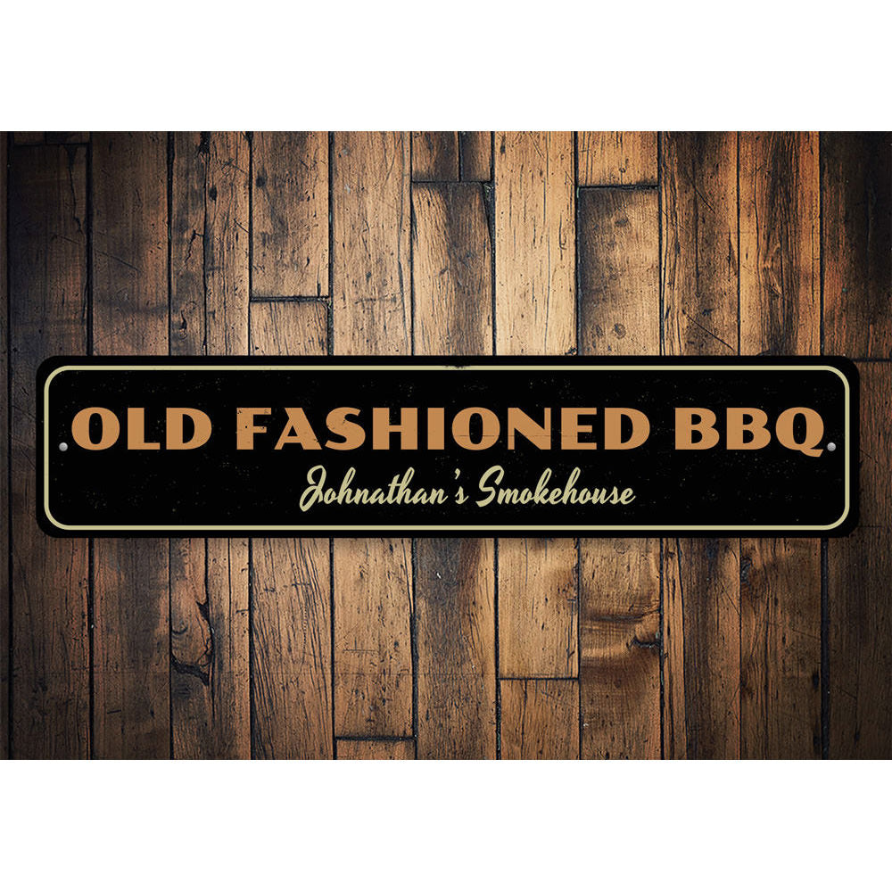 Old Fashioned BBQ Sign Aluminum Sign