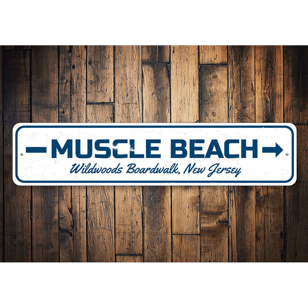 Muscle Beach Sign Aluminum Sign