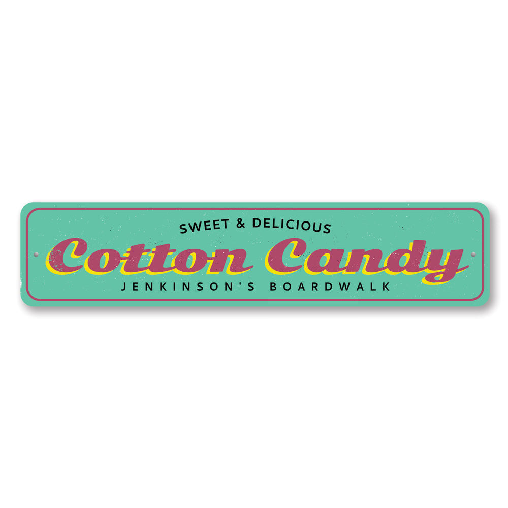 Cotton Candy Boardwalk Sign Aluminum Sign