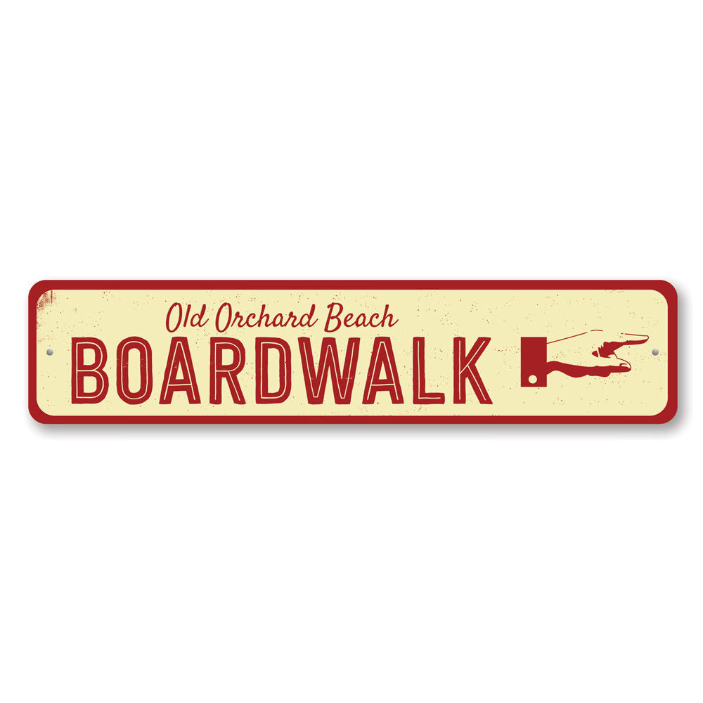 Boardwalk Pointing Hand Sign Aluminum Sign