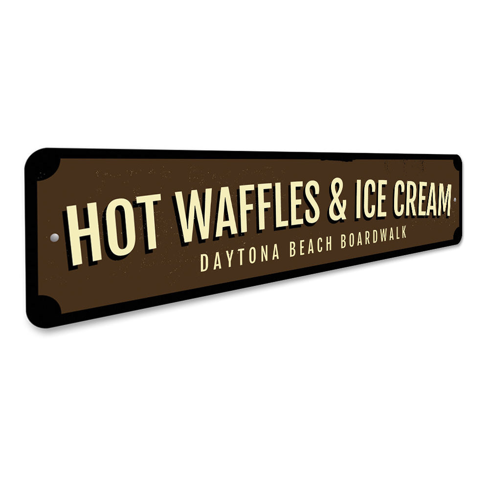 Hot Waffles & Ice Cream Sign Aluminum Sign